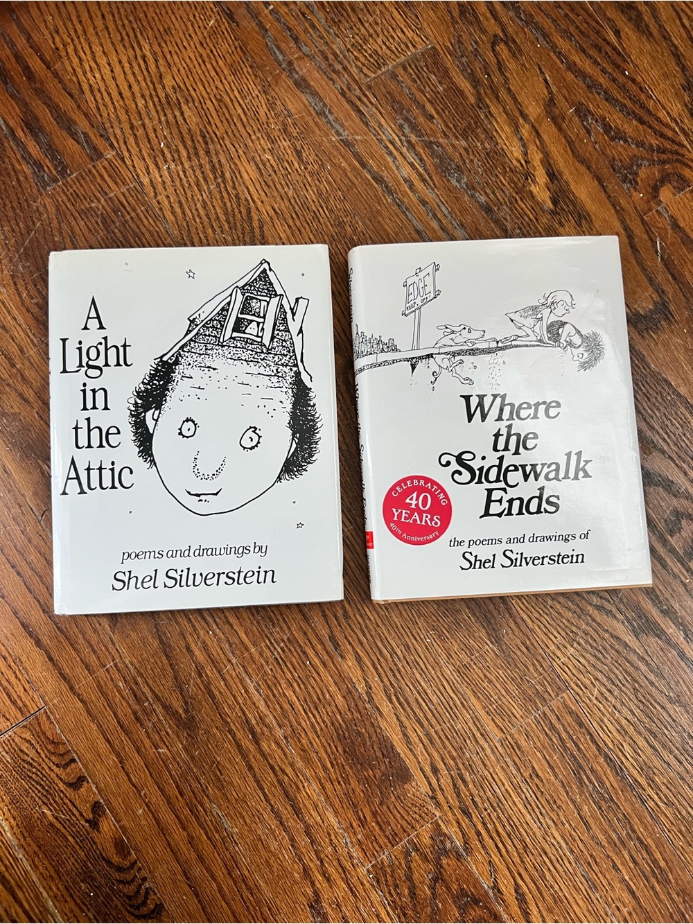 Shel Silverstein Hardcover Book Set Light in the Attic & Where the Sidewalk Ends